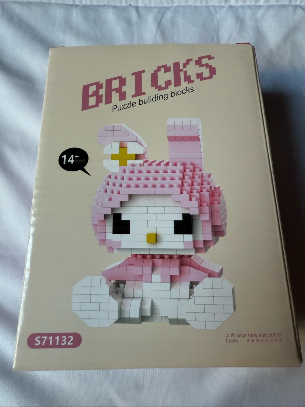 Sanrio My Melody Pink & White Brick Puzzle Building Set